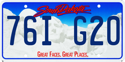 SD license plate 76IG20