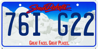 SD license plate 76IG22