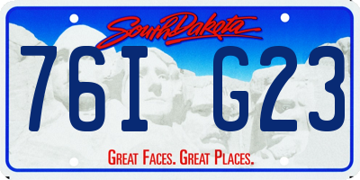 SD license plate 76IG23
