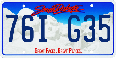 SD license plate 76IG35