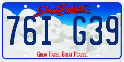 SD license plate 76IG39