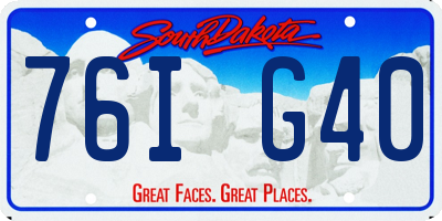 SD license plate 76IG40