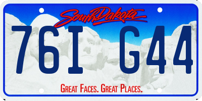SD license plate 76IG44