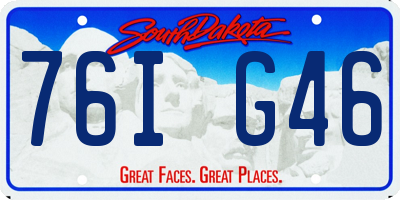 SD license plate 76IG46