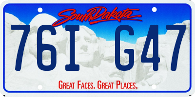 SD license plate 76IG47