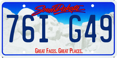 SD license plate 76IG49