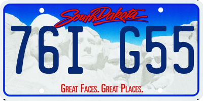 SD license plate 76IG55