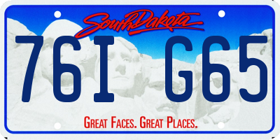SD license plate 76IG65