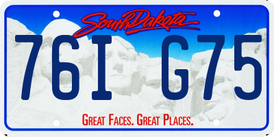 SD license plate 76IG75
