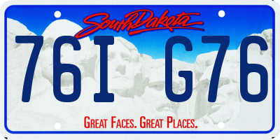 SD license plate 76IG76