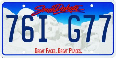 SD license plate 76IG77