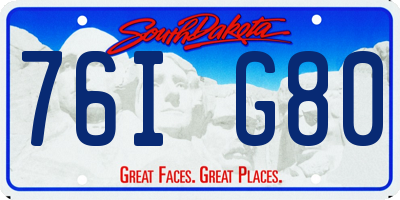 SD license plate 76IG80