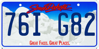 SD license plate 76IG82