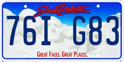 SD license plate 76IG83