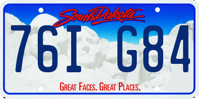 SD license plate 76IG84