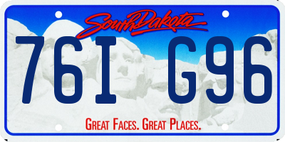 SD license plate 76IG96