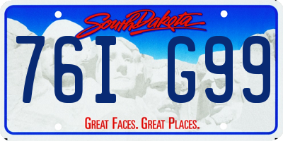 SD license plate 76IG99