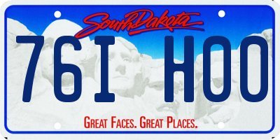 SD license plate 76IH00