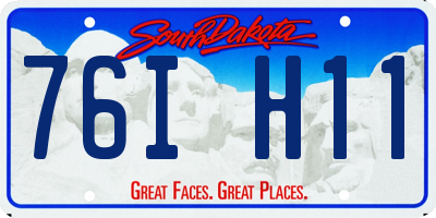SD license plate 76IH11