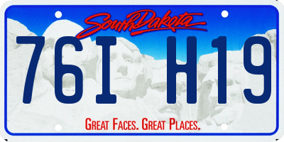SD license plate 76IH19