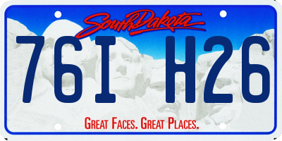 SD license plate 76IH26