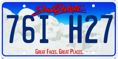 SD license plate 76IH27