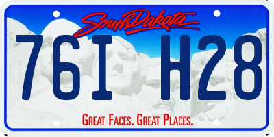 SD license plate 76IH28