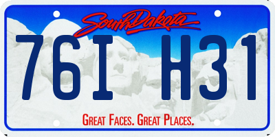 SD license plate 76IH31