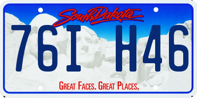SD license plate 76IH46