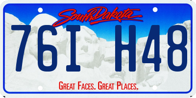 SD license plate 76IH48