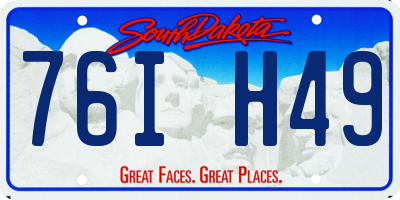 SD license plate 76IH49