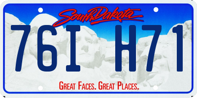 SD license plate 76IH71