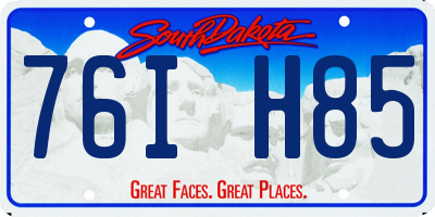 SD license plate 76IH85