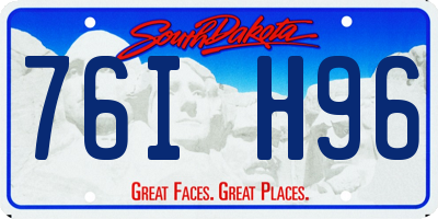 SD license plate 76IH96