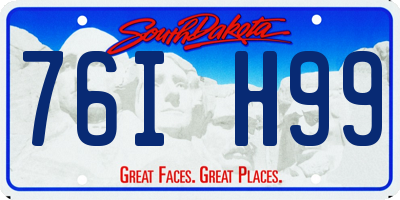 SD license plate 76IH99
