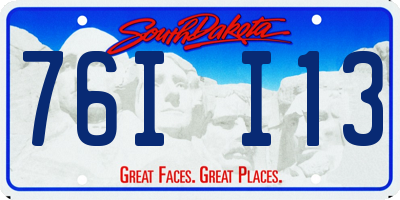 SD license plate 76II13