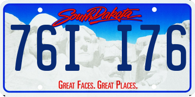 SD license plate 76II76