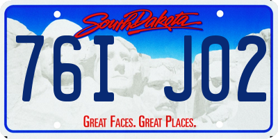 SD license plate 76IJ02