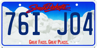 SD license plate 76IJ04