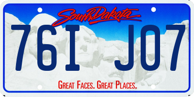 SD license plate 76IJ07