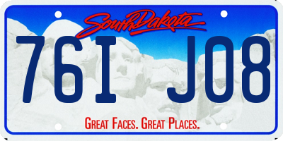 SD license plate 76IJ08