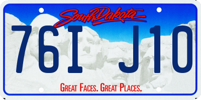 SD license plate 76IJ10