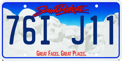 SD license plate 76IJ11