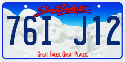 SD license plate 76IJ12