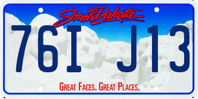 SD license plate 76IJ13