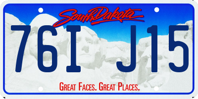 SD license plate 76IJ15