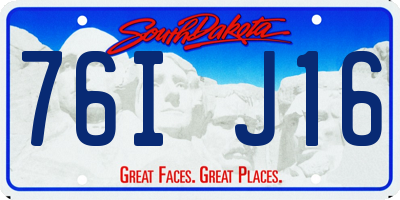 SD license plate 76IJ16