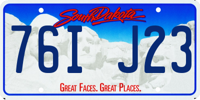 SD license plate 76IJ23