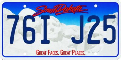 SD license plate 76IJ25
