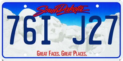 SD license plate 76IJ27